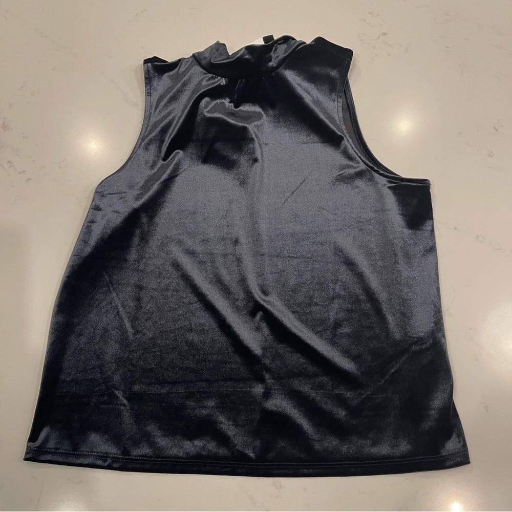Banana Republic:  Sleeveless Mock Neck Top : Midnight Blue/Grey : Petite S